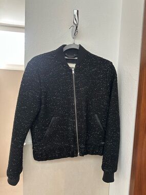 Abercrombie & Fitch Black Speckled Bomber Jacket